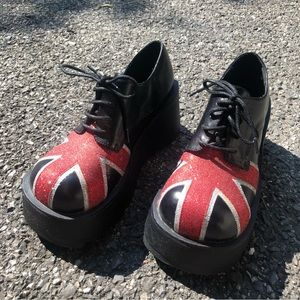 Delia’s vintage Union Jack platform shoes